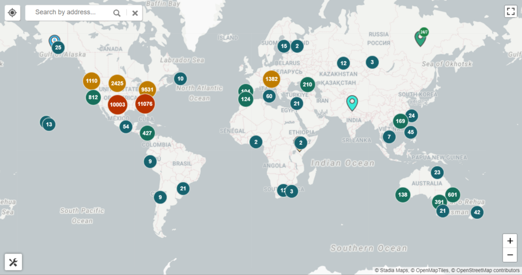 Carte des ATM Bitcoin dans le monde